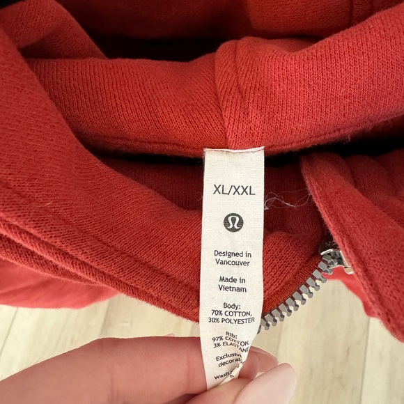 LULULEMON FULL ZIP OVERSIZED SCUBA - CAYENNE - XL/XXL - Picture 3 of 4